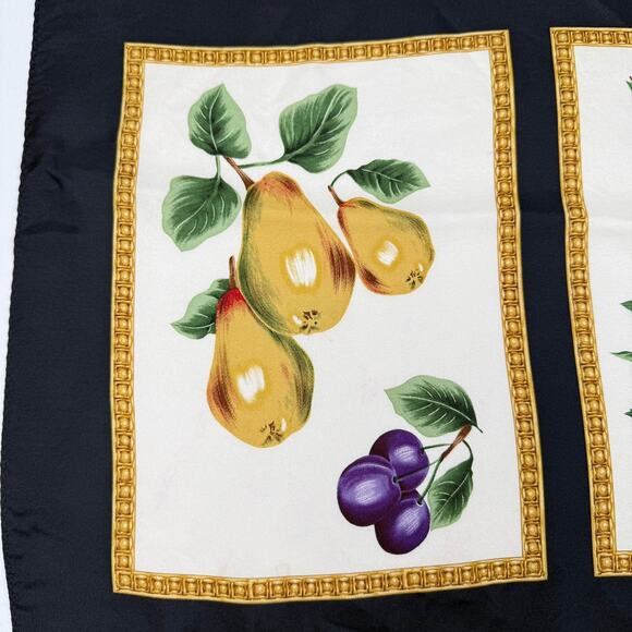 Echo Silk Square Scarf Botanical Floral Fruit Holiday Festive Winter Print 34x35 - Picture 12 of 13